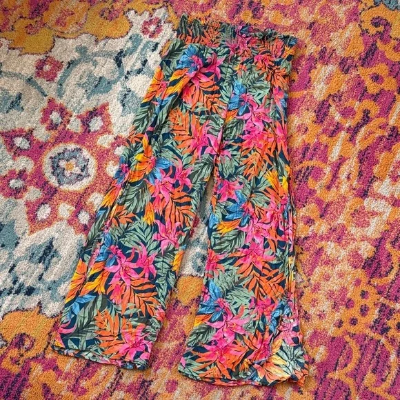 Shade & Shore Multicolor Tropical Wide-Leg Pants - Picture 5 of 7